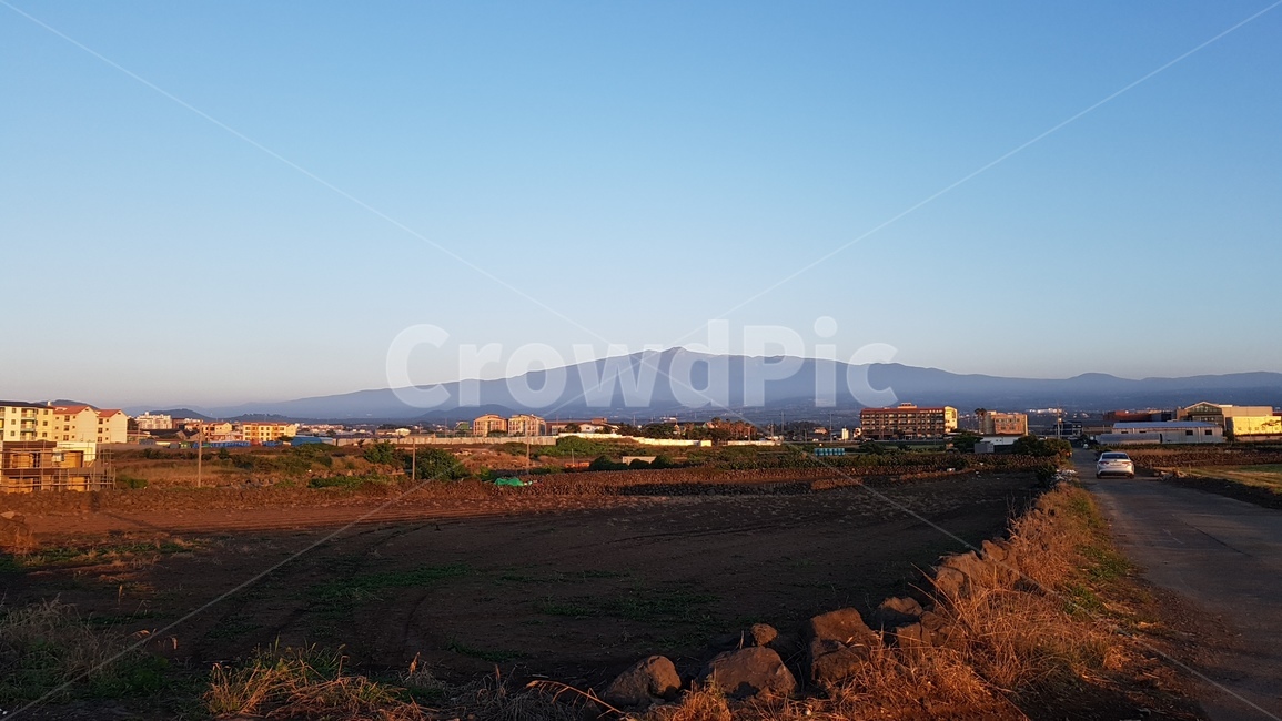 제주도,한라산해질녘,돌담,제주밭,한라산