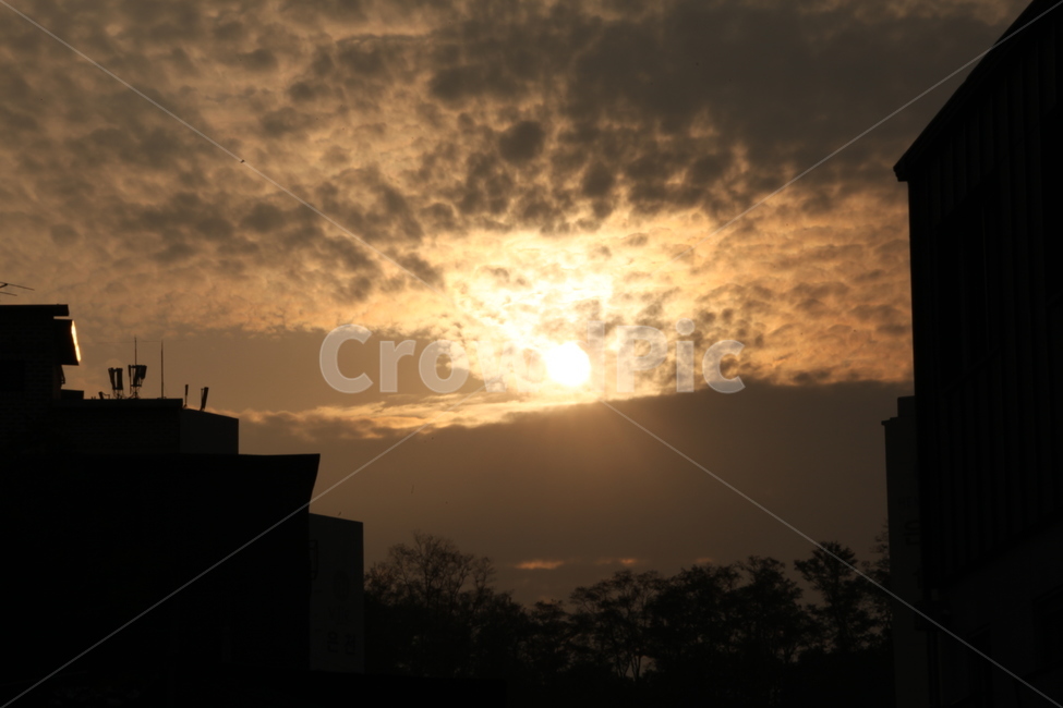 일몰,구름,옥상,타는구름,역광,자연,풍경,nature,landscape,light,빛,flare,플레어,sunlight,햇빛,outdoors,옥외