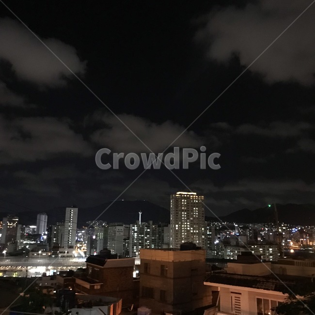 옥상,밤,야경,부산,새벽