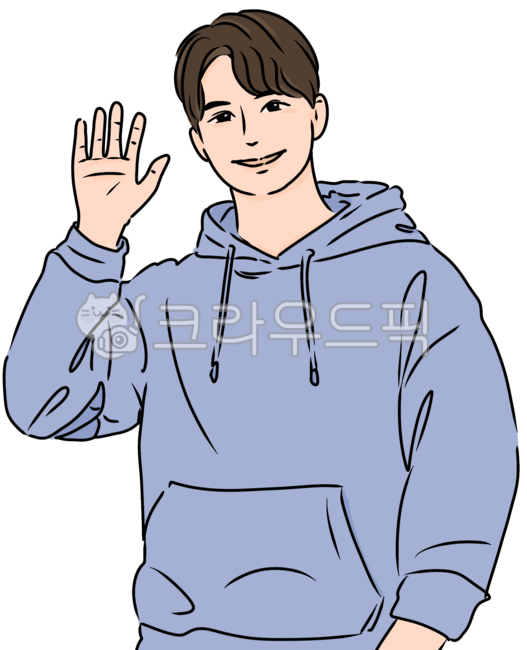 Male,man,portrait illustration,human illustration,hand greeting,hand waving,greeting pose,gesture,welcome,welcome,pleasure,communication,hoodie,casual look,daily look,youth image,homepage main,corporate promotional image,flat illustratio