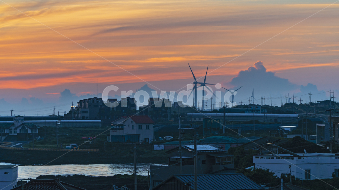 제주도,풍차,노을,sky,redsky,하늘,불은하늘,역광