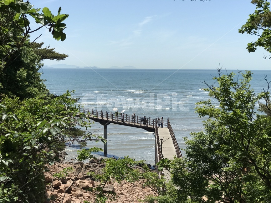무의도,산책로,수평선,해변,인천,서해안,바다