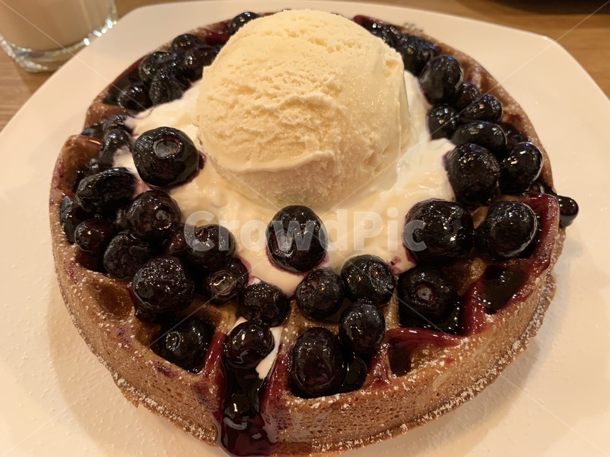 와플,블루베리,과일,음식,디저트,blueberry,food