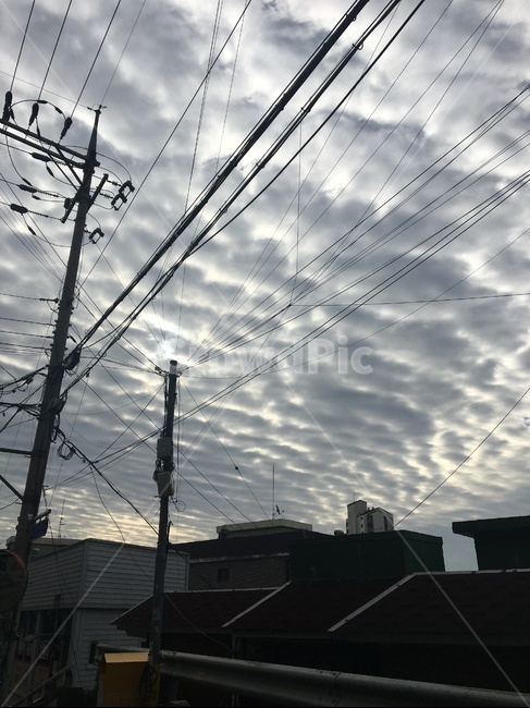 구름,전기줄,하늘,야외,weather,날씨