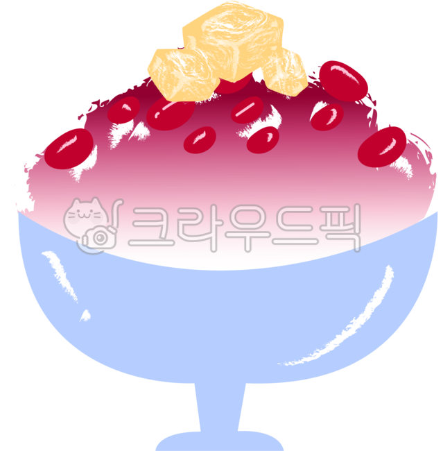 빙수,빙수일러스트,디저트,후식,간식,음식,얼음,아이스,스위트,장식,여름,그래픽,팥빙수,팥,인절미,일러스트레이션