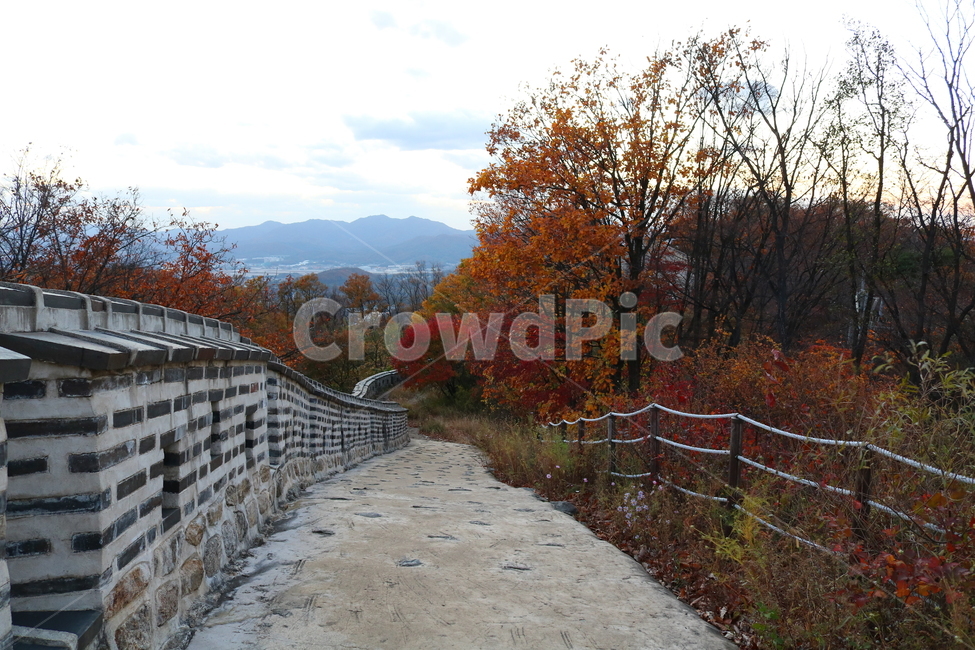 남한산성,산성,성벽,자연,풍경,산,가을,단풍,나무,공원,가을,계절,fall,autumn,season,한국전통,한국문화,korean traditional,korean culture,건축물,건물외관,exterior,building,structure,architecture,construction