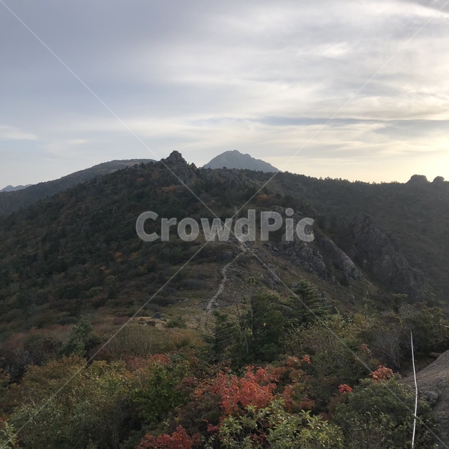 하늘,정상,구름,산,풍경,산길