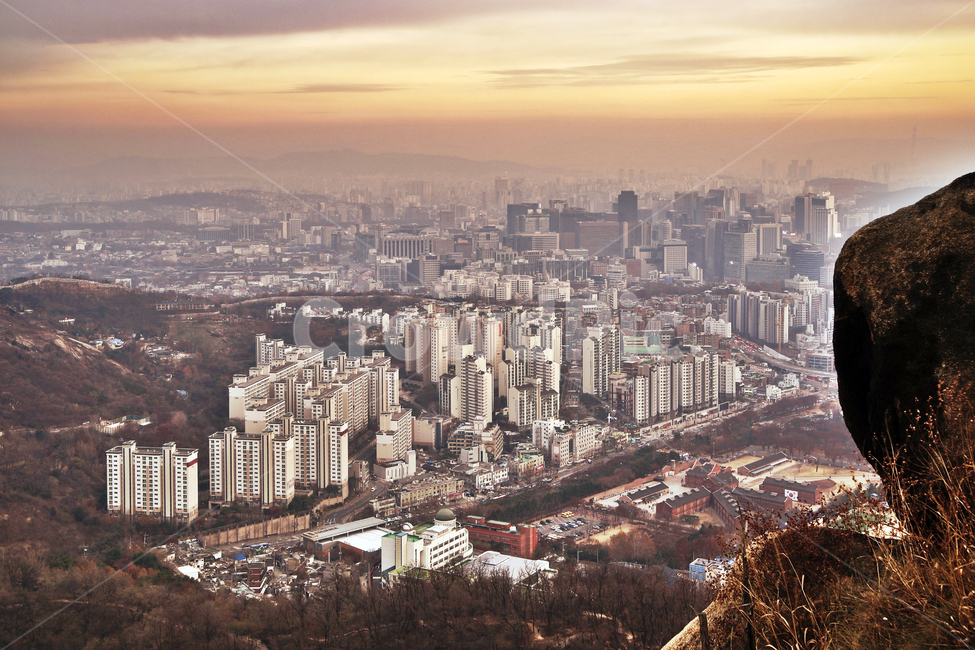 도심풍경,서대문,안산,서울,일몰,건물,아파트,바위,도시,풍경,city,landscape,한국도시풍경,한국도시경관,korea cityscape