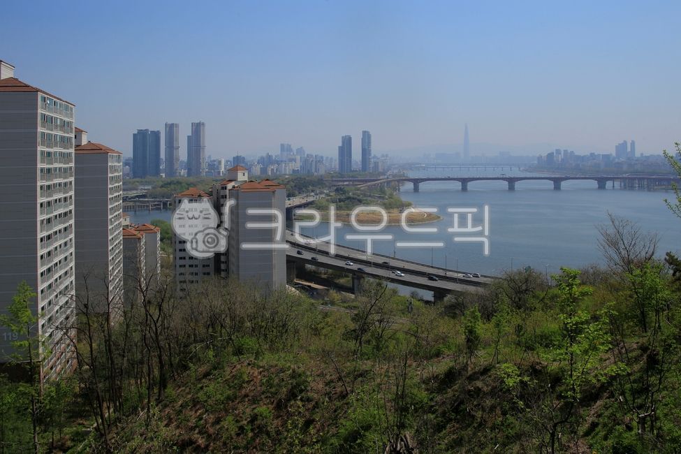 도시,중심지,도심,건물,고층건물,건축물,도시경관,물,워터프론트,사무실건물,도로,한강다리,다리,한강,강,city,metropolis,architecture,building,cityscape,water,waterfront,officebuilding,outdoors,road,옥외,자연,나무,식물,하늘