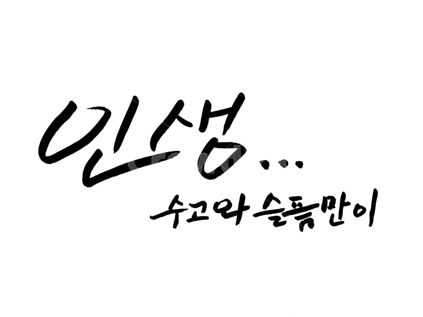 캘리그라피,붓글씨,인생,수고,슬픔,누끼,remove background,캘리그라피,손글씨,calligraphy