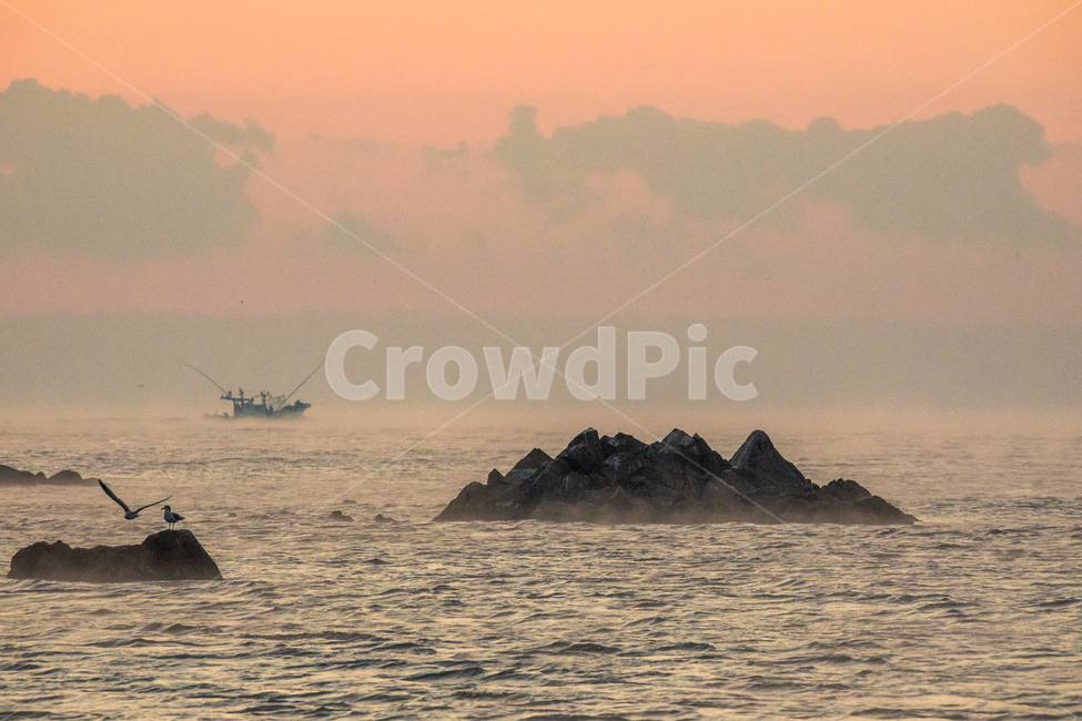 여명,일출,해무,문무대왕릉일출,landscape,land,땅,nature,자연,outdoors,옥외,ocean,대양,sea,바다,water,물,shoreline,해안선