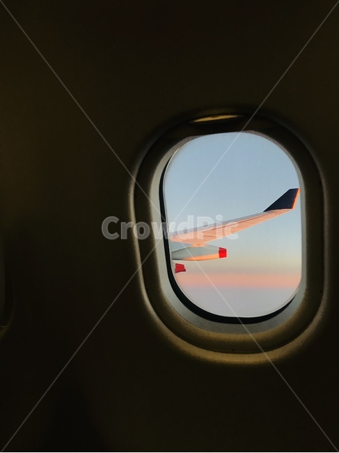 창문,window,비행기,airplane,노을
