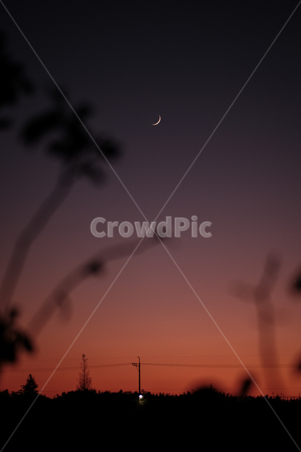 석양,노을,초승달,달,풍경,자연,nature,moon,야경,밤,풍경,nightscape,night,landscape