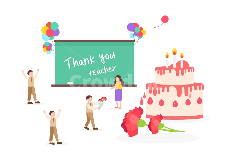 케이크,카네이션,꽃,스승의날,교복,선생님,풍선,기념일,캐릭터,사람,기념일,축하,anniversary,congratulation,celebrate,celebration,그래픽,일러스트레이션,graphic,illustration