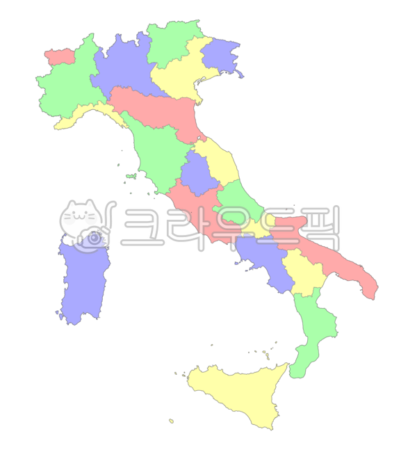 이탈리아,반도,이탈리아반도,이탈리아지도,지도,유럽,유럽지도,4색지도,파란색,노란색,초록색,빨간색,map,로마,밀라노,볼로냐,토리노,제노바,베네치아,피렌체,팔레르모,나폴리,피사,행정구역,행정구역지도