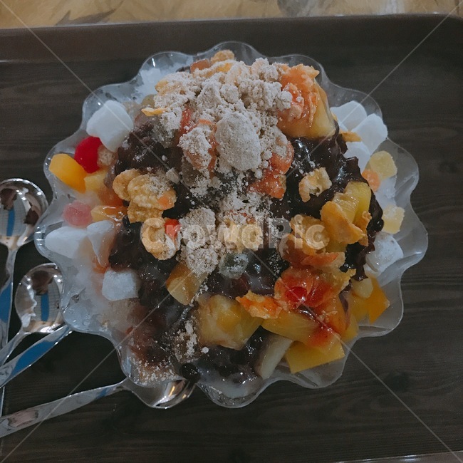 찜질방,빙수,옛날빙수,팥,인절미