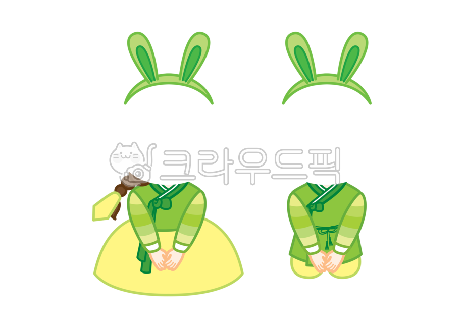Chuseok characters,Lunar New Year characters,greeting,kid,holiday,Thanksgiving,Hanbok illustration,New Years Day Illustration,year of gyemyo,rabbit headband,rabbit mask,rabbit,Childrens Hanbok,rabbit illustration,new ship,new year,mask,Hancomplex,Day care