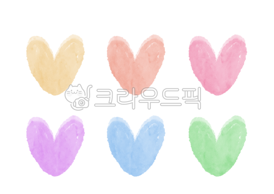 하트,수채하트,파스텔하트,손그림하트,사랑,연인,누끼,애정,스티커,하트스티커,다꾸,다이어리꾸미기,꾸밈소스,마음