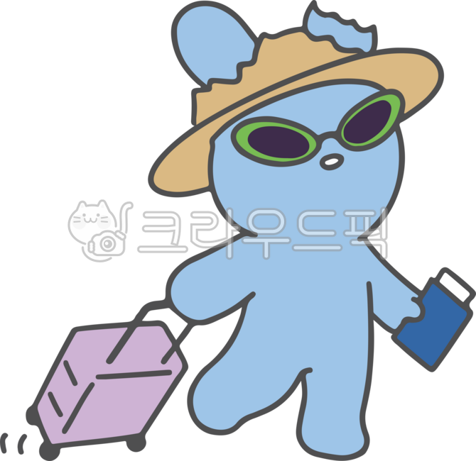 이모지,스티커,감정,이모티콘,여행,여행지,레저,공항,떠나다,해외,국내,휴가,캐리어,선글라스,휴양,귀여운,토끼,캐릭터,준비물,짐