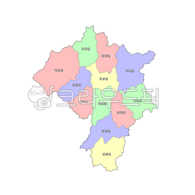 경상남도,경상도,경남,영남,거창군,거창,대한민국,우리나라,한국,행정구역,도,시,군,읍,면,동,지도,행정구역지도,4색지도,파란색,노란색,빨간색,초록색,map