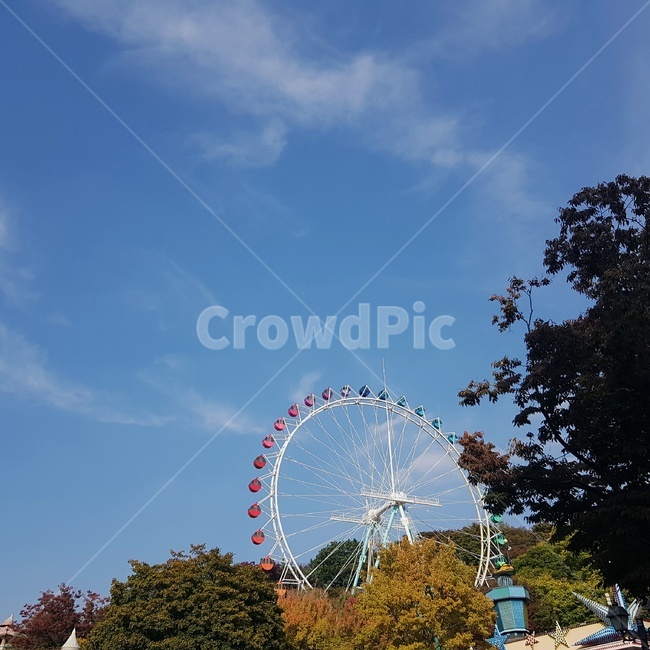 놀이기구,가을하늘,단풍,하늘,관람차,sky