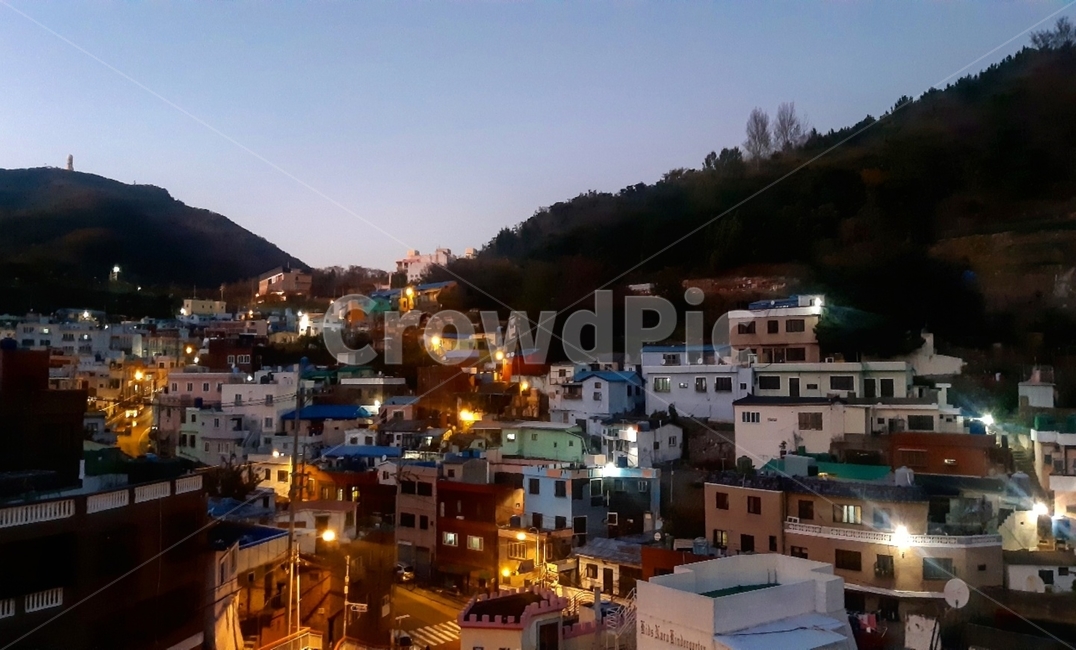 빈티지,골목길,감성사진,달동네,마을,집,저녁,야경,가로등,7080,빈티지사진,건물,tower,시골,vintage,레트로,60년대,옛날감성,산토리니,한국,korea,한국전통