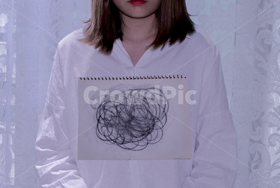 상상,우울,답답,비유,감정,복잡,사람,인물,인간,human,person,여성,여자,woman,female,lady,감정표현,기분,feeling,emotion,예술,art,감성,sensible