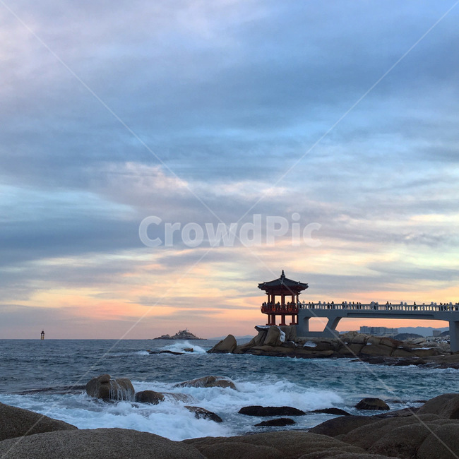 바다,곶,promontory,건축물,architecture,건물,building,sea,노을,파도