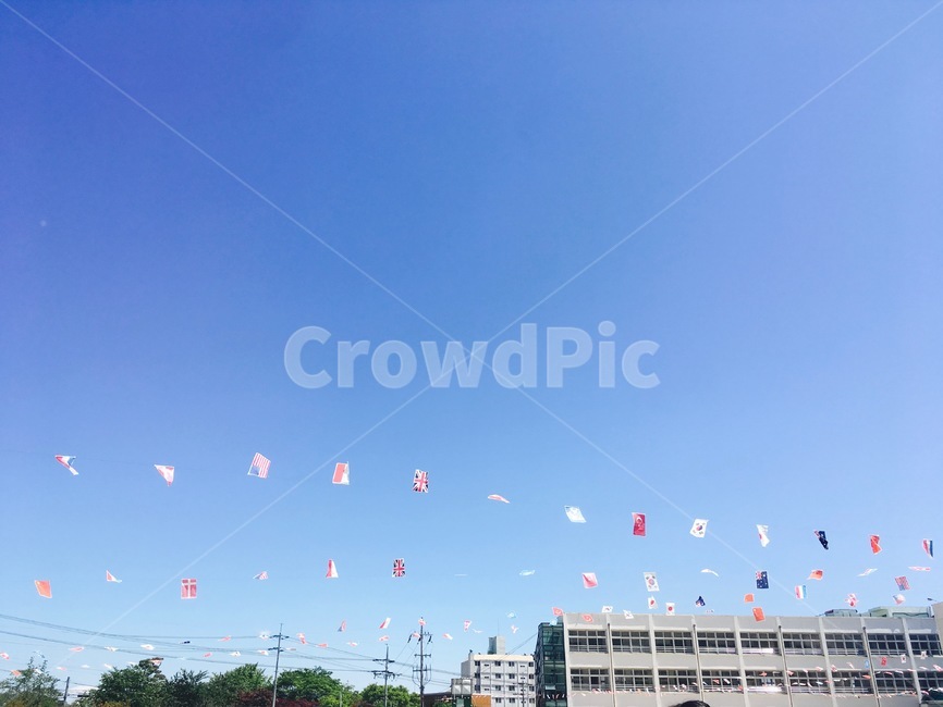 운동회,만국기,학교,추억,하늘,축제,행사,festival,carnival,event