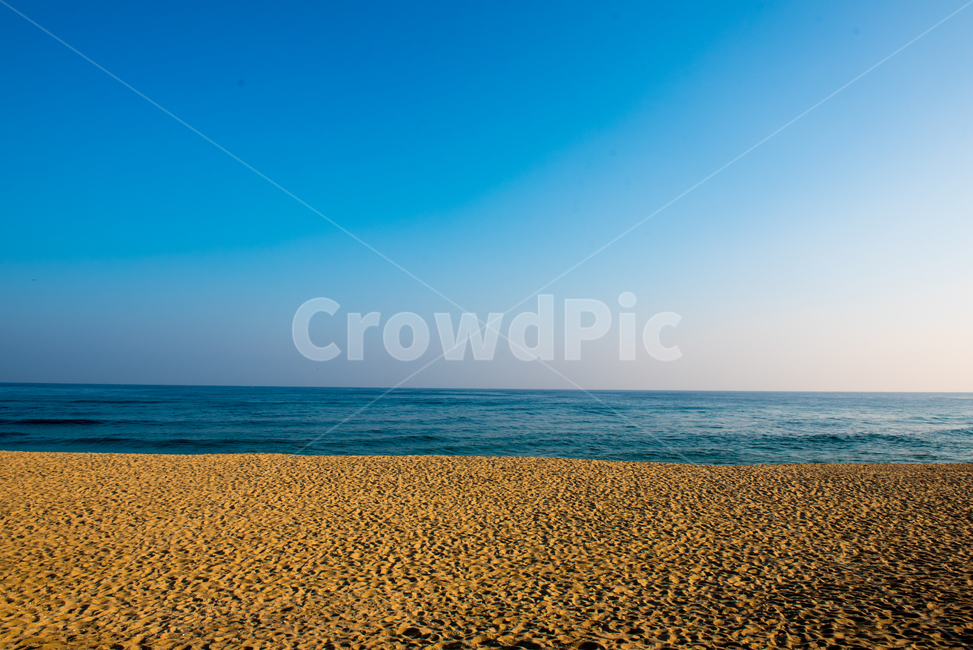 모래사장,바다,지평선,발자국,파도,바닷가,해변,바다,beach,sea