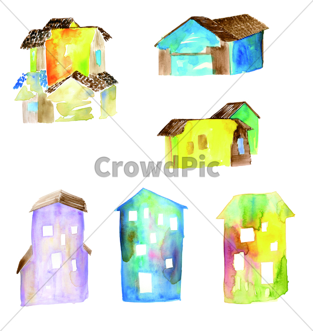 손그림,물감그림,건물,building,structure,watercolor,handdrawing,집,house,home