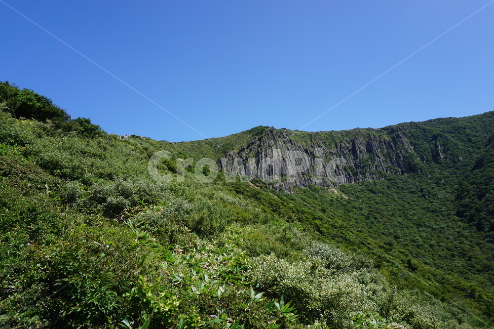 한라산,영실코스,병풍바위,푸른,하늘,등산로,등산,제주,풍경,구름