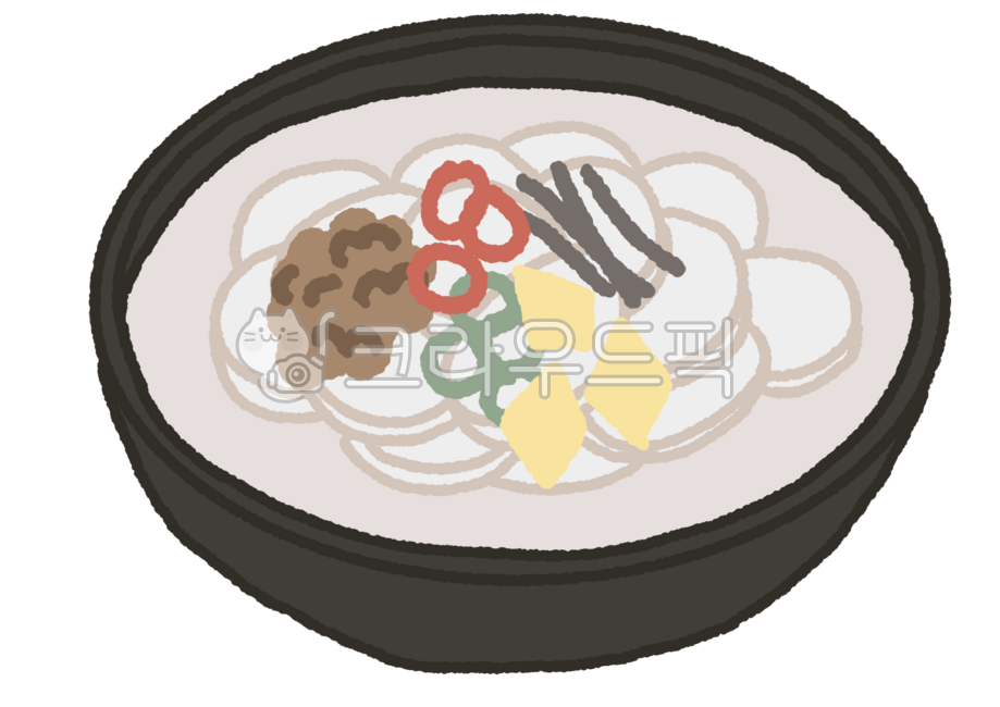 떡국, 떡국일러스트, 설날떡국, 새해떡국, 새해, 사진,이미지,일러스트,캘리그라피 - 홍조작가