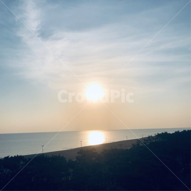 바다,해,해돋이,해수욕장,하늘