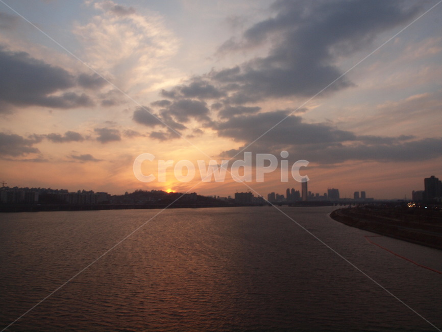 한강,풍경,노을,구름,자연,outdoors,sunset,황혼,새벽,붉은하늘,sky,하늘