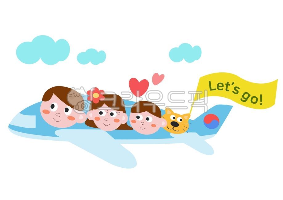 해외여행,어린이날,어버이날,휴가,5월5일,주말,주말여행,가족여행,패밀리,아빠,엄마,딸,아들,고양이,반려묘,여행,비행기,배너,구름,대한항공,항공기,여행일러스트,가족여행일러스트,주말여행일러스트