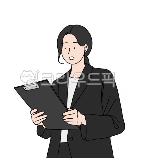 놀란직장인, 직장인일러스트, 회사원일러스트, 놀란표정, 차트검토, 사진,이미지,일러스트,캘리그라피 - B00작가