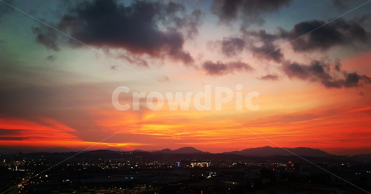 nature,자연,황혼,하늘,붉은하늘,일몰,redsky