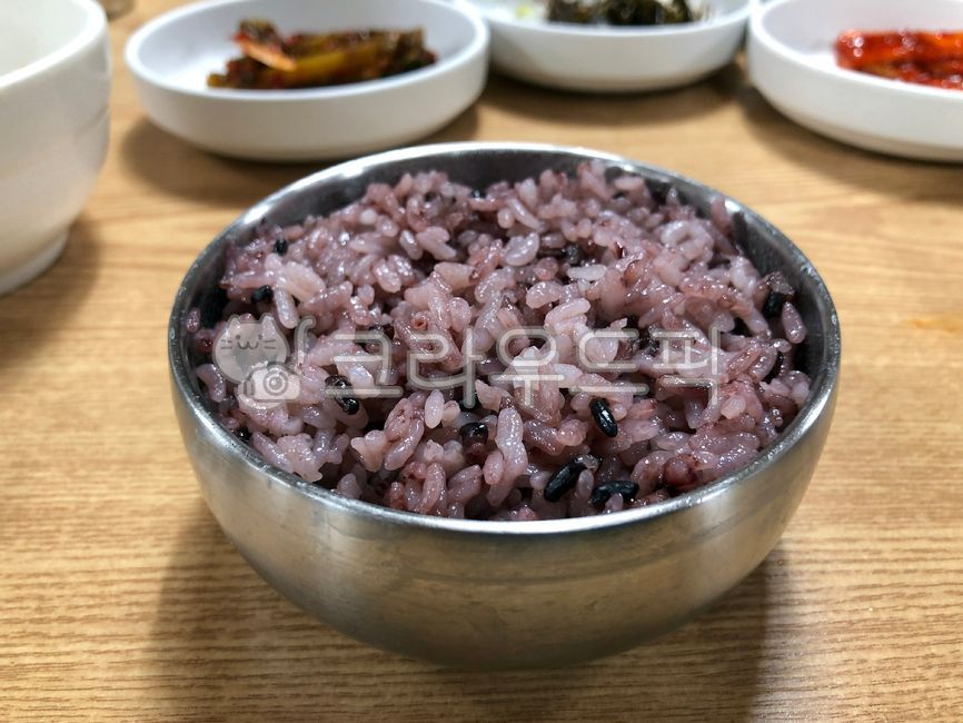 쌀밥, 흑미밥, 밥, 한공기, 밥한공기, 사진,이미지,일러스트,캘리그라피 - 나비처럼작가