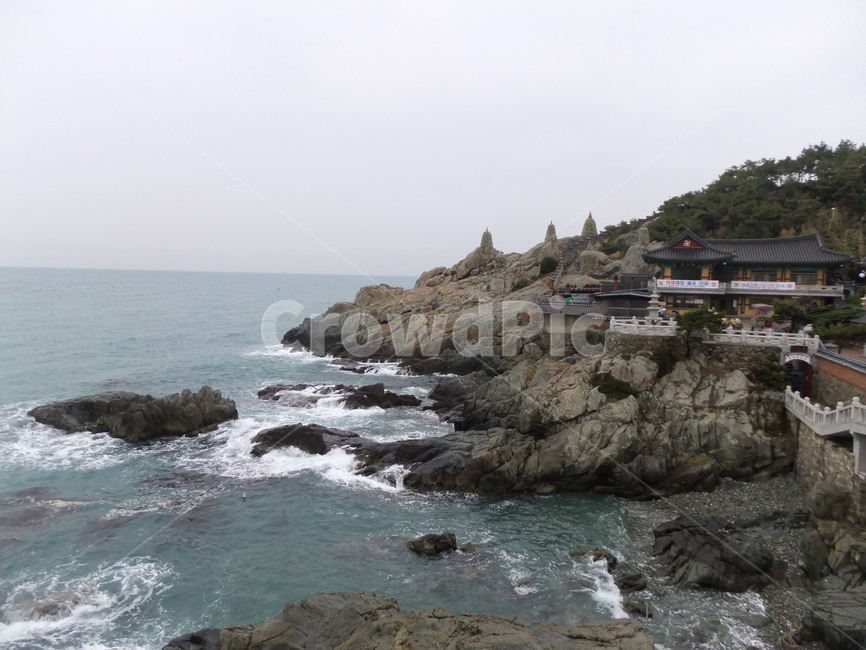 바다,부산절,부산용궁사,바닷가,수평선,절,파도