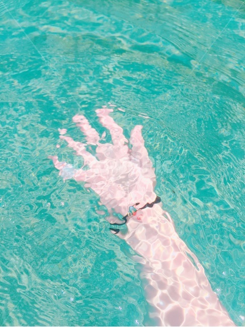손,물,여름,수영장,물결