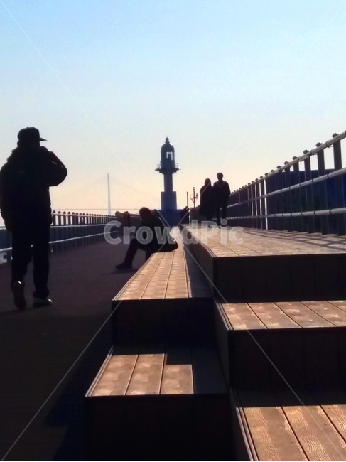등대,월미도,나들이,쉼,데이트,인천,혼자,연인,데크,걷기,앉음,역광,실루엣,lighthouse,couple,alone,lonely,silhouette,deck,incheon,date,walk,sitting