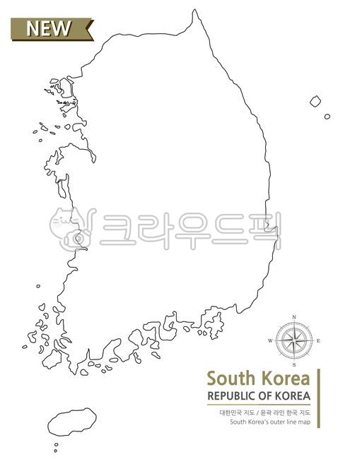 한국,한국지도,한국라인지도,실루엣,남한지도,한반도,지도일러스트,일러스트지도,우리나라지도,나침반