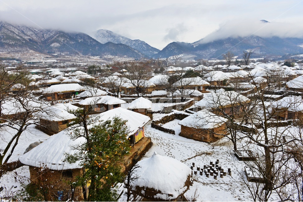 전남,순천,낙안읍성,연못,반영,겨울,설경,outdoors,옥외,nature,자연,rural,농촌,scenery,풍경,초가,겨울,계절,winter,season,시골,마을,풍경,landscape,country,rural,town,한국전통,한국문화,korean traditional,korean culture