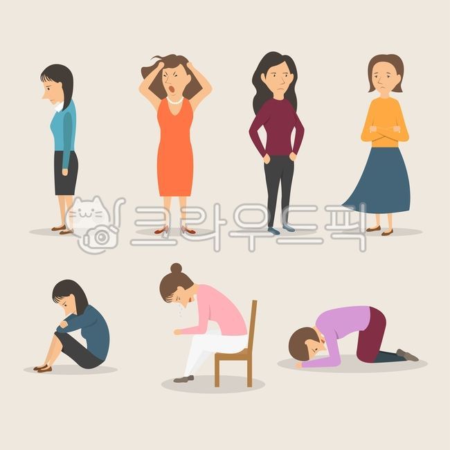 일러스트,일러스트레이션,그림,드로잉,벡터,플랫,사람,인물,우울,화,우울증,울음,눈물,신경질,부정적인,감정,감성,정서,나쁜,기분,여자,여성,성인,illustration,drawing,line,vector,flat,human,people,person,female,woman,mope,depressed,bad,mood,emotion,feeling,sentiment,crying,annoying,tear,autult