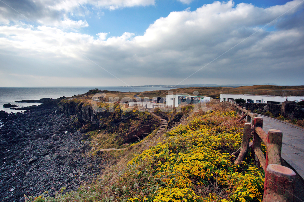 섭지코지,서귀포시,제주,자연,바다,길,목책,흰구름,자연,풍경,nature,landscape,한국자연풍경,한국자연경관,korea nature landscape,제주도,jeju,jeju island,outdoors,옥외