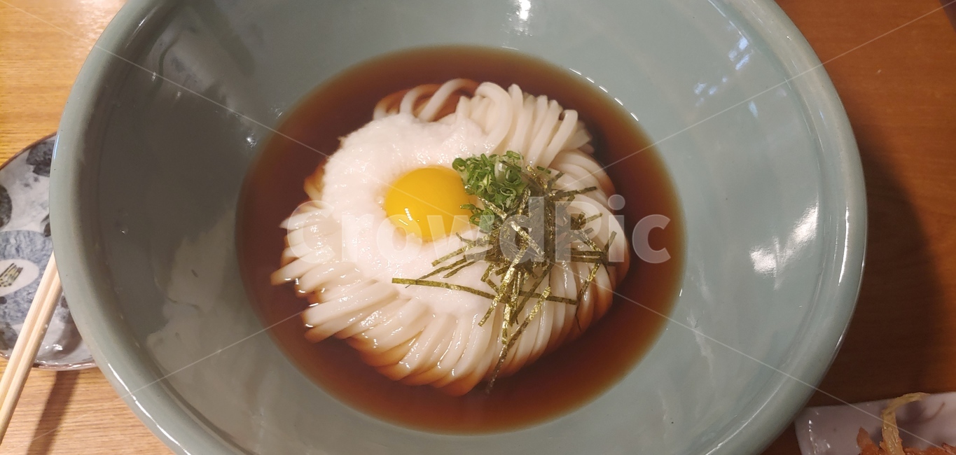 우동,면발,일식,일본,노른자,족타