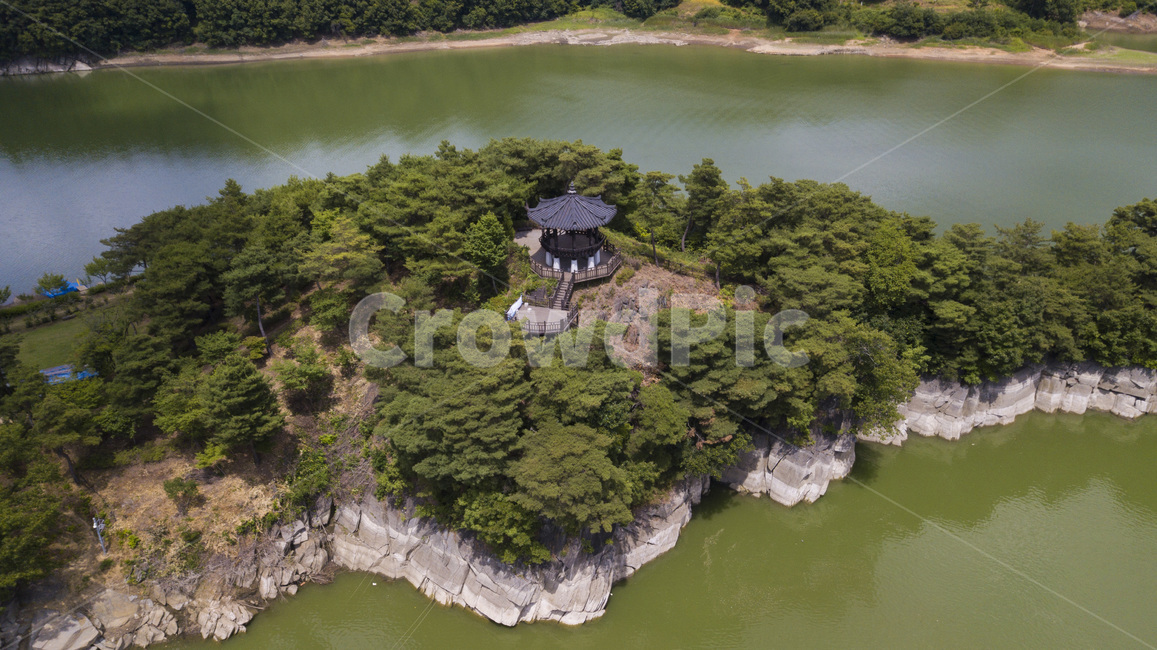 항공샷,버드샷,항공촬영,자연,대청호,풍경,오두막,정자,기와,전통,드론,드론샷