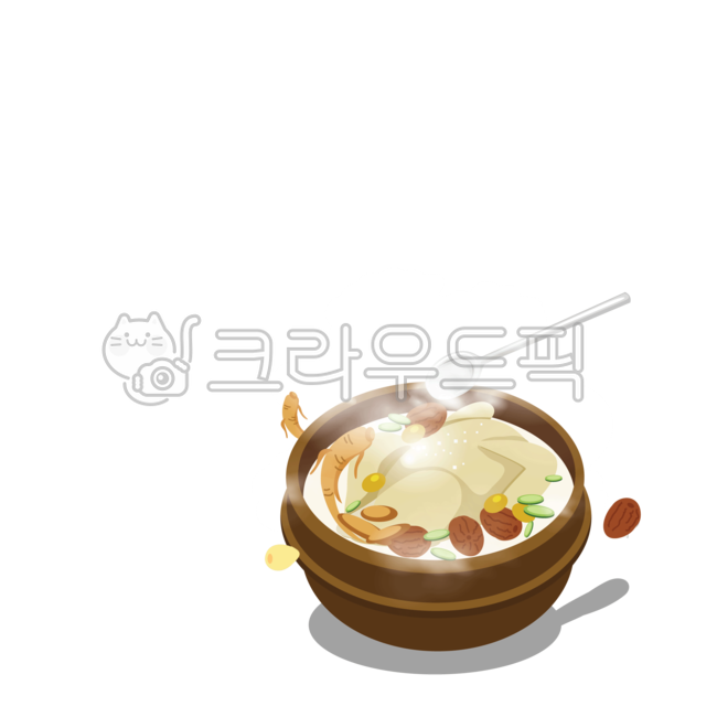 chicken,dog days,boiled chicken,ginseng,chobok,summer,seasonal food,Advertisement,spoon,season,jujube,boiled white,smoke,health,chestnut,food,malbok,overlap,samgyetang,earthen pot,ginkgo,illustration,family,promotion