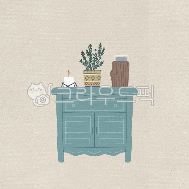 Warm illustration,storage cabinet,drawer,cute,interior,warm,Cute illustrations,pot,vintage,prop,plant,illustration,antique,Emotion,Emotional illustration
